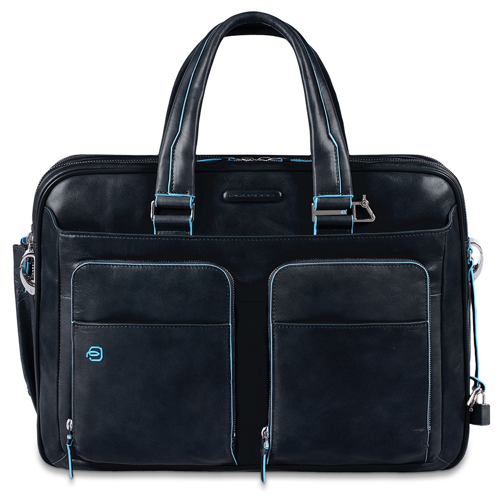 Piquadro Blue Square Expandable Computer Case 15" Night Blue Piquadro Blue Square Expandable Computer Case 15" Night Blue