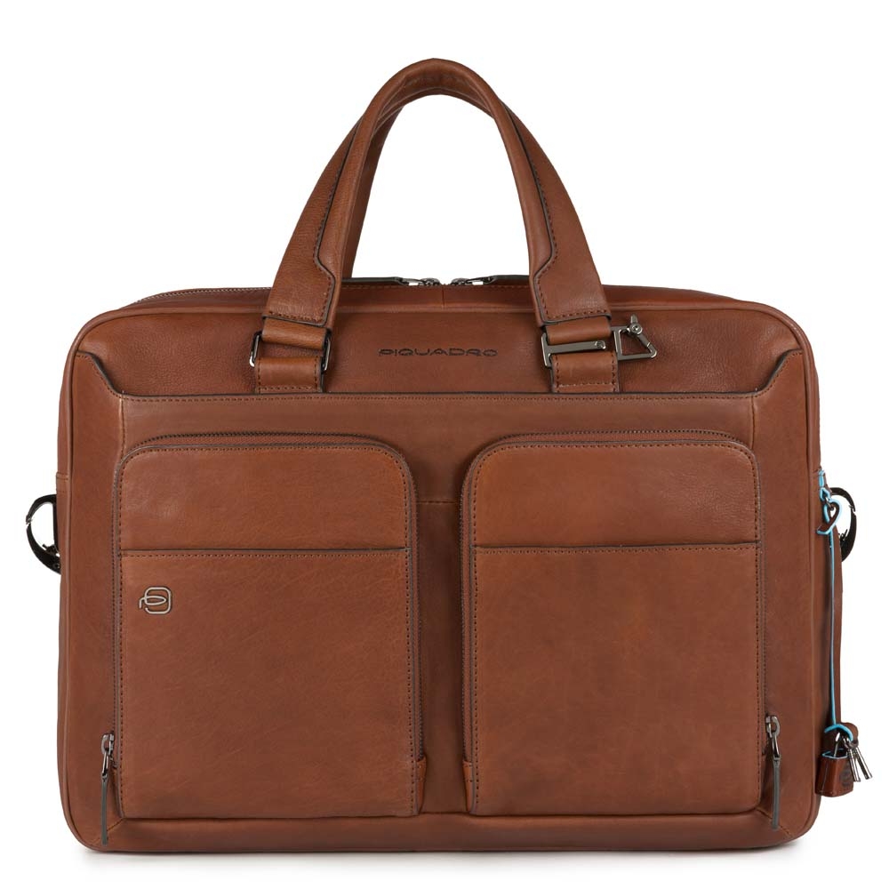 Piquadro Black Square Portfolio Computer Briefcase 15" Tobacco Piquadro Black Square Portfolio Computer Briefcase 15" Tobacco
