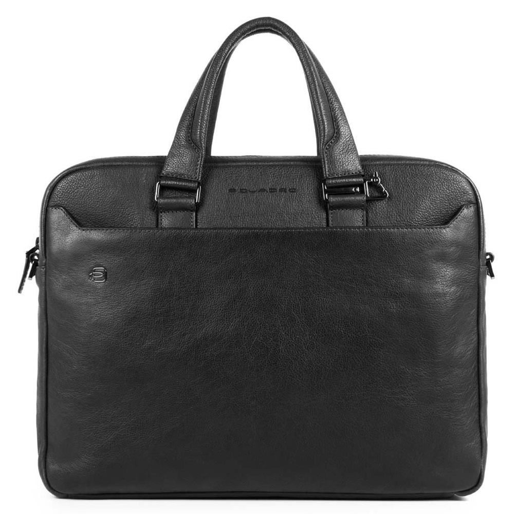 Piquadro Black Square Computer Portfolio Briefcase 2 Dividers Black Piquadro Black Square Computer Portfolio Briefcase 2 Dividers Black