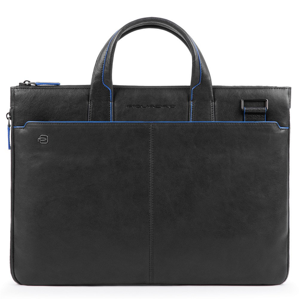 Piquadro Blue Square S Matte Expandable Slim Computer Bag 15.6" Black Piquadro Blue Square S Matte Expandable Slim Computer Bag 15.6" Black