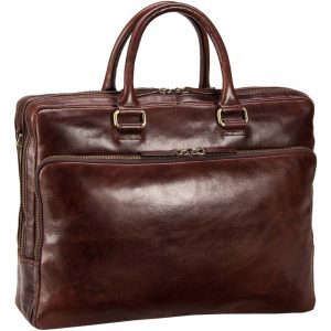 Leonhard Heyden Cambridge 2-Vaks Aktetas Red Brown