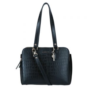 LouLou Essentiels Classy Croc Gold Handbag Black