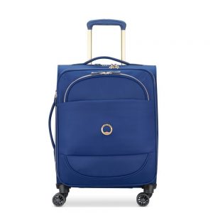 Delsey Montrouge Slim Cabin Trolley Case 4 Wheel 55 Expandable Blue