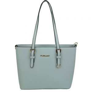 Flora & Co Shoulder Bag Saffiano Light Blue