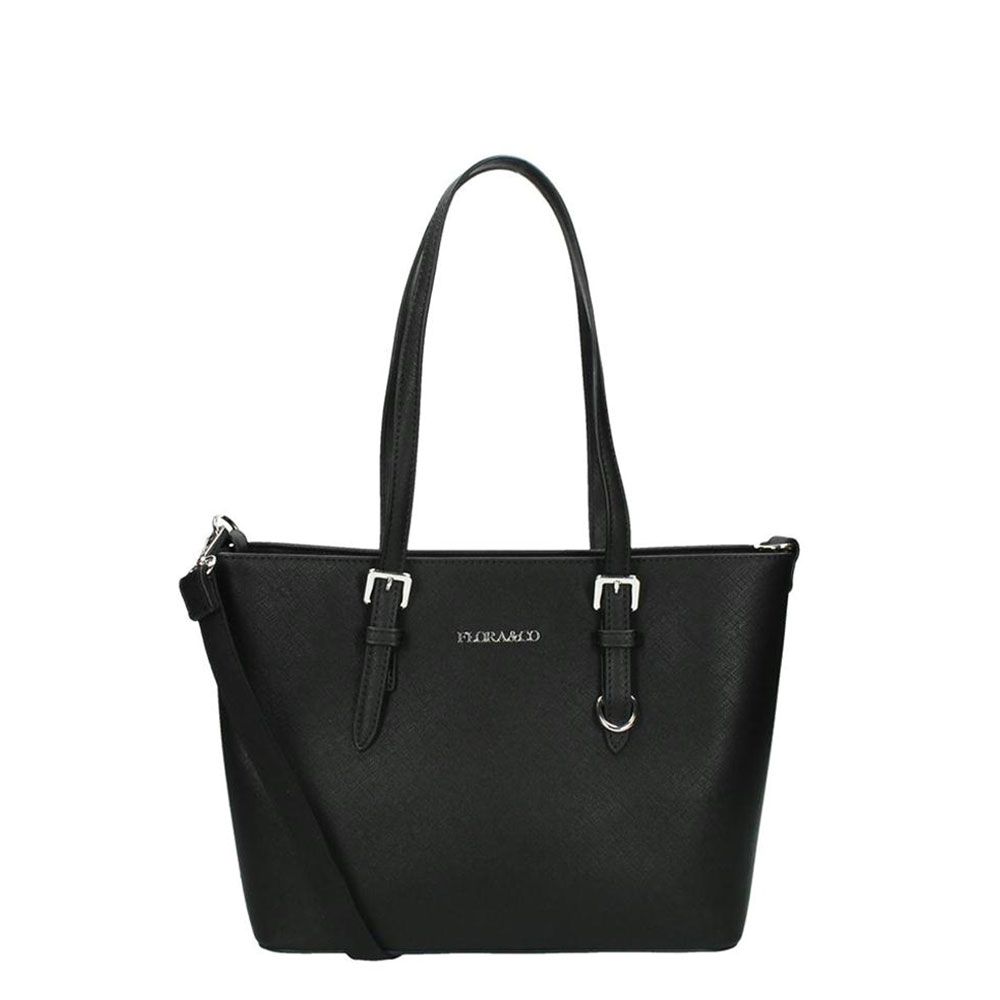 Flora & Co Shoulder Bag Saffiano Small Black Flora & Co Shoulder Bag Saffiano Small Black