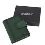 Justified Bags Burned Leather Creditcard Holder Coinpocket + Box Dark Green