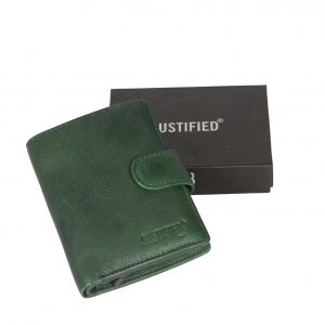 Justified Bags Kailash Leder Creditcard Holder D. Green + Coin Pocket + Box