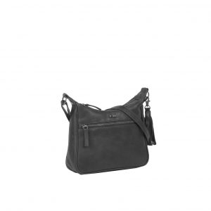 Justified Bags Justified Bags® Nynke Double Top Zip Schoudertas Zwart