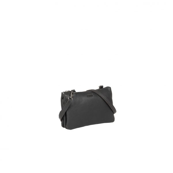 Justified Bags Justified Bags® Nynke 3 Compartimenten 1 Top Zip Schoudertas Zwart