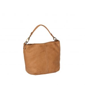 Justified Bags Saira Big Top Zip Handbag Cognac