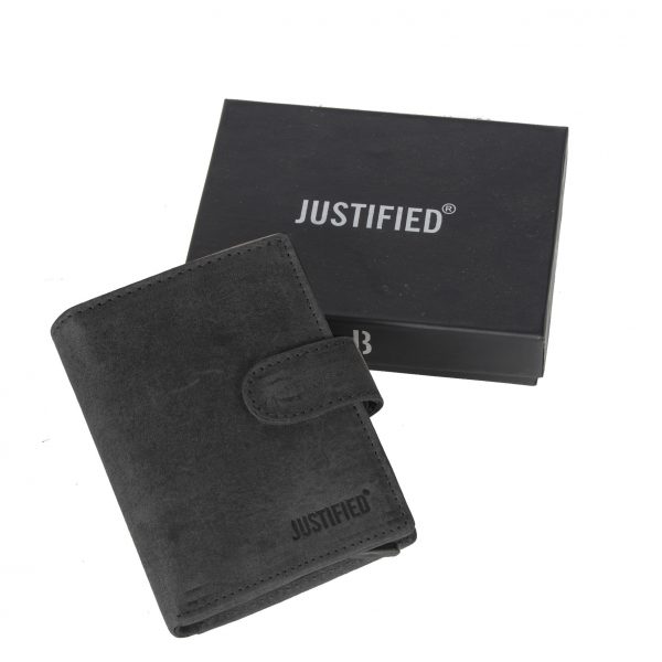 Justified Bags Leather Nappa Credit Case Holder Black + Box