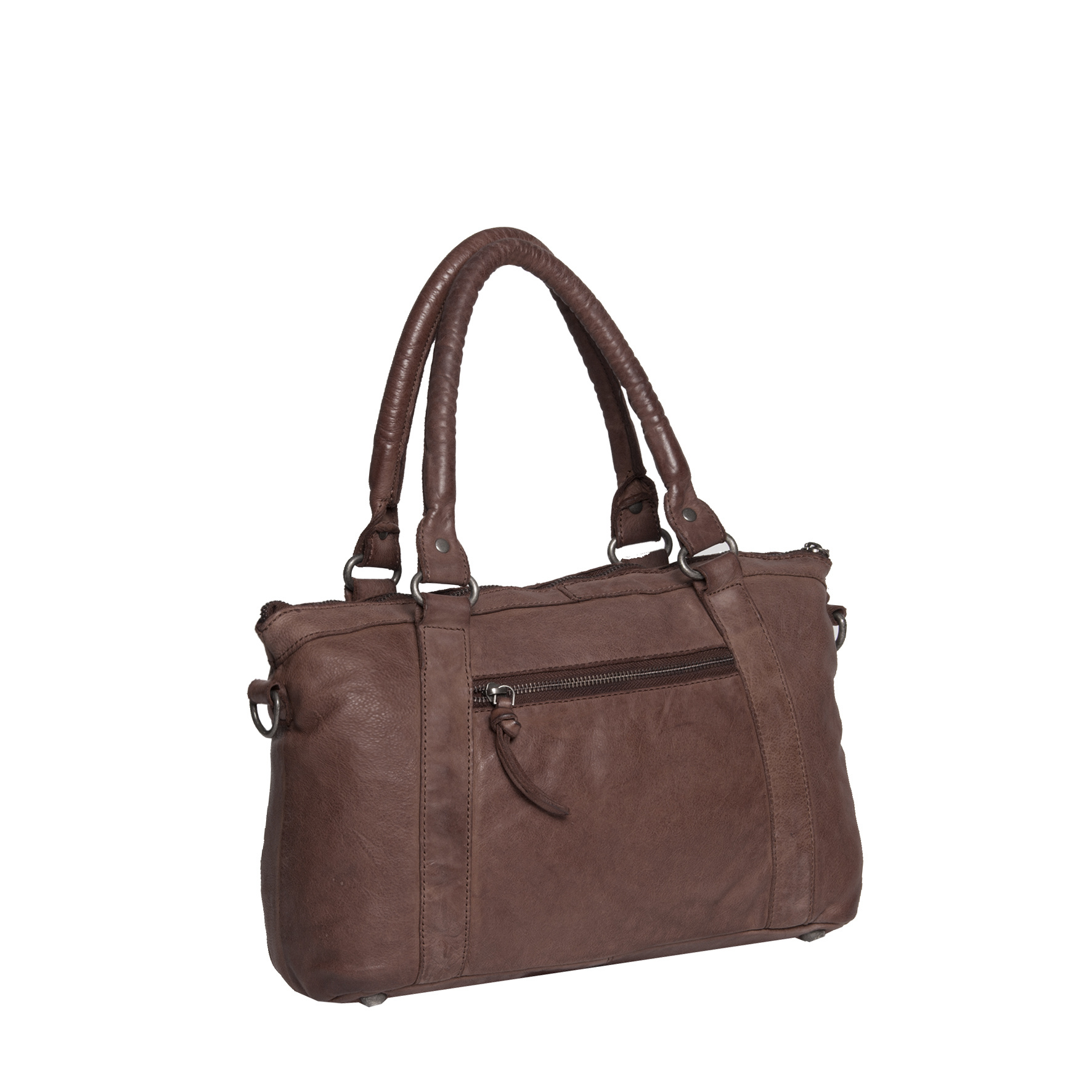 Justified Bags Saira Front Zip Handbag Brown IX Justified Bags Saira Front Zip Handbag Brown IX