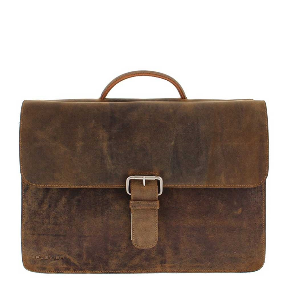 Plevier Retro Zeppelin Vintage Laptop Aktetas 3-Vaks 17.3" Brown 555 Plevier Retro Zeppelin Vintage Laptop Aktetas 3-Vaks 17.3" Brown 555