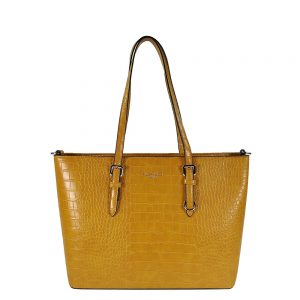 Flora & Co Shoulder Bag Shopper Croco Yellow