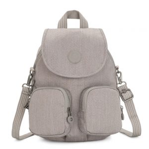 Kipling Firefly Up Backpack Grey Beige Peppery