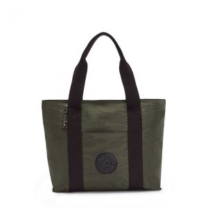 Kipling Era Medium Shopper Tote Urban Green Jaquard