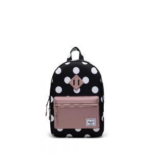 Herschel Heritage Kids Rugzak Polka Dot Black and White/Ash Rose