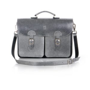OldSchool Bags Schooltas Extra Large Metallic Zilver