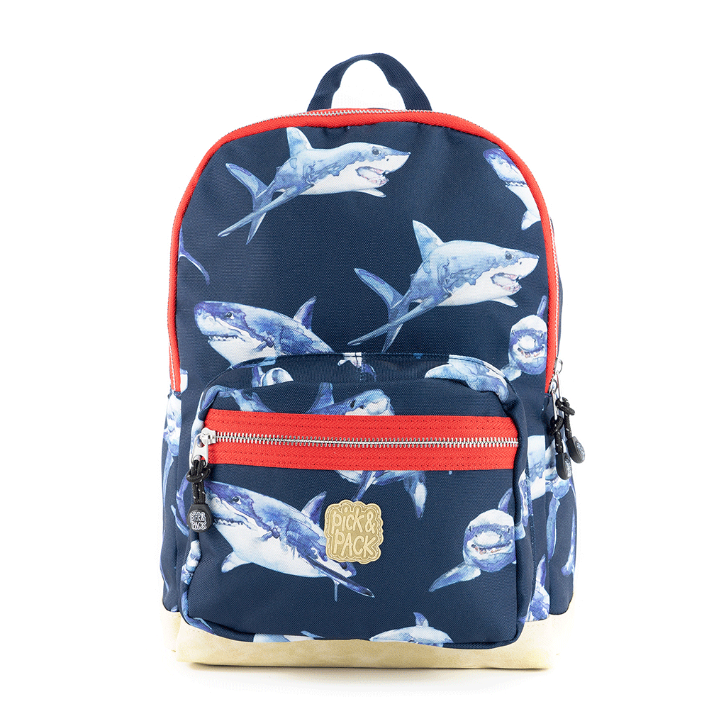 Pick & Pack Fun Rugzak Shark M Navy Pick & Pack Fun Rugzak Shark M Navy