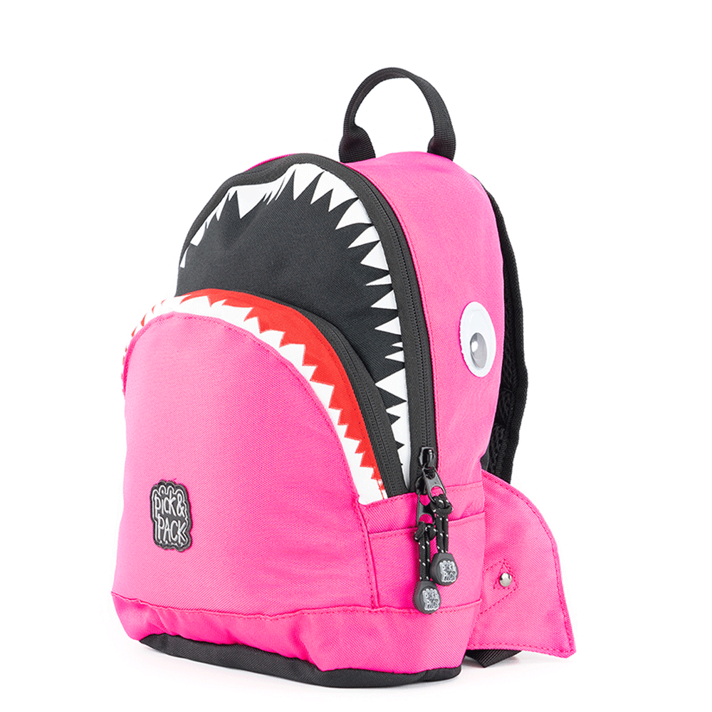 Pick & Pack Fun Rugzak S Shark Shape Fuchsia Pick & Pack Fun Rugzak S Shark Shape Fuchsia