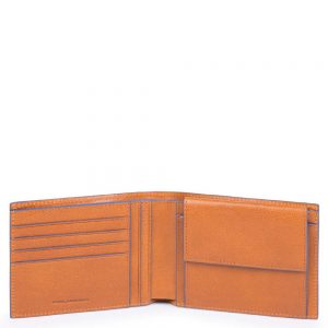 Piquadro Blue Square S Matte Men's Wallet With Coin Pocket Tobacco