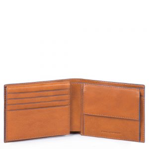 Piquadro Blue Square S Matte Men's Wallet With Flip Up ID Tobacco