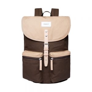 Sandqvist Roald Rugzak Multi Olive/Beige Natural Leather