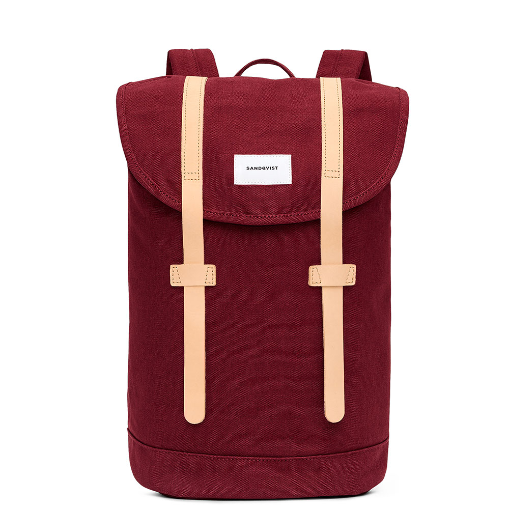 Sandqvist Stig Backpack Burgundy/Natural Sandqvist Stig Backpack Burgundy/Natural