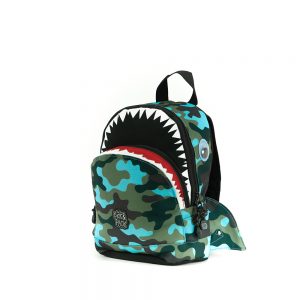 Pick & Pack Fun Rugzak S Shark Shape Camo Light Blue