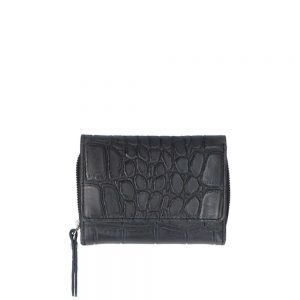 LouLou Essentiels Vintage Croco Silver Wallet Small Black