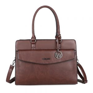 Wimona Valentina Schoudertas Laptop 15.6" Dark Brown